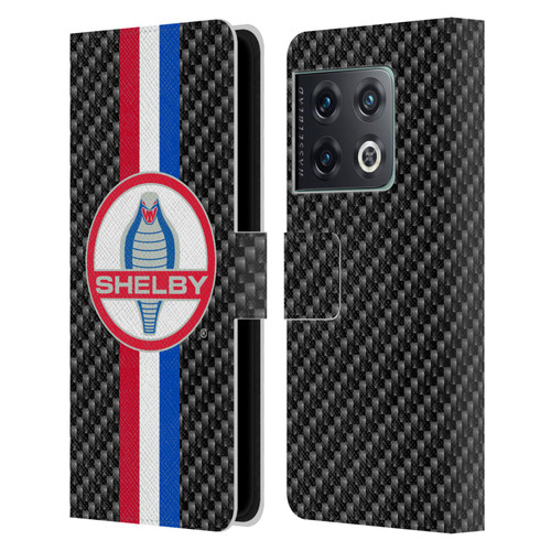 Shelby Logos Carbon Fiber Leather Book Wallet Case Cover For OnePlus 10 Pro