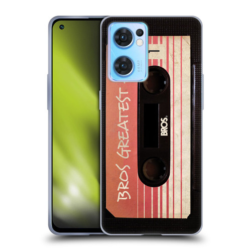 BROS Vintage Cassette Tapes Greatest Hits Soft Gel Case for OPPO Reno7 5G / Find X5 Lite