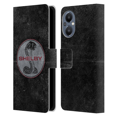 Shelby Logos Distressed Black Leather Book Wallet Case Cover For OnePlus Nord N20 5G