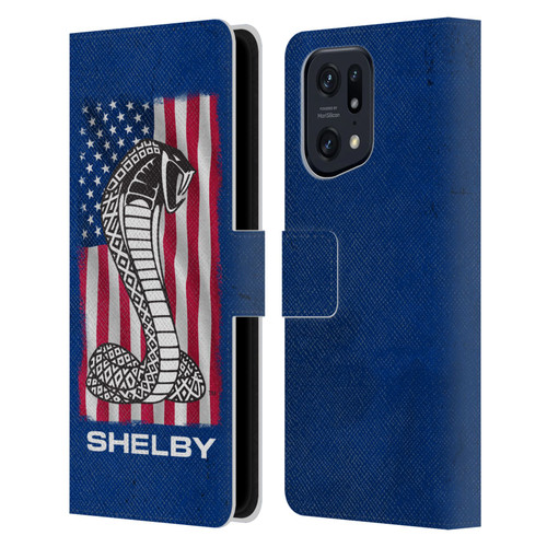 Shelby Logos American Flag Leather Book Wallet Case Cover For OPPO Find X5 Pro