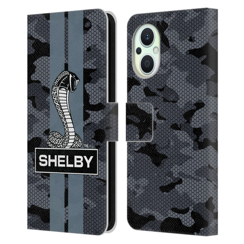 Shelby Logos Camouflage Leather Book Wallet Case Cover For OPPO Reno8 Lite