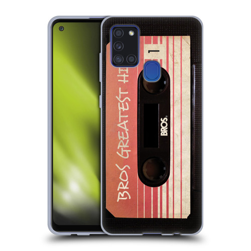 BROS Vintage Cassette Tapes Greatest Hits Soft Gel Case for Samsung Galaxy A21s (2020)