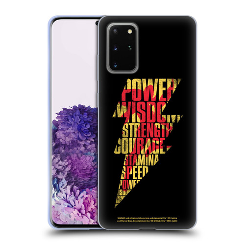 Shazam! 2019 Movie Logos Distressed Look Lightning Soft Gel Case for Samsung Galaxy S20+ / S20+ 5G