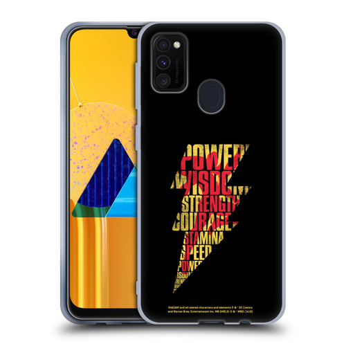 Shazam! 2019 Movie Logos Distressed Look Lightning Soft Gel Case for Samsung Galaxy M30s (2019)/M21 (2020)