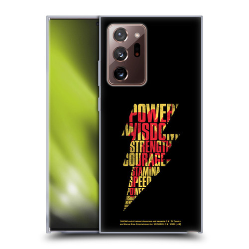 Shazam! 2019 Movie Logos Distressed Look Lightning Soft Gel Case for Samsung Galaxy Note20 Ultra / 5G