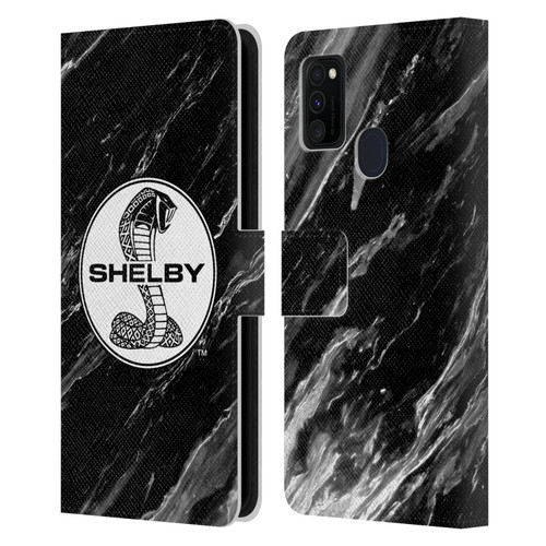 Shelby Logos Marble Leather Book Wallet Case Cover For Samsung Galaxy M30s (2019)/M21 (2020)