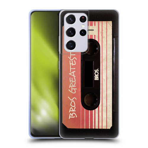 BROS Vintage Cassette Tapes Greatest Hits Soft Gel Case for Samsung Galaxy S21 Ultra 5G