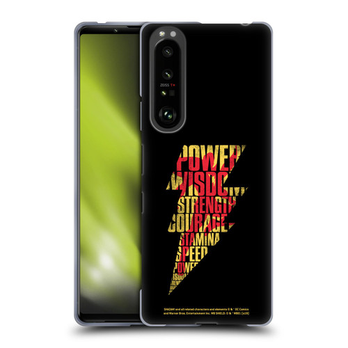 Shazam! 2019 Movie Logos Distressed Look Lightning Soft Gel Case for Sony Xperia 1 III