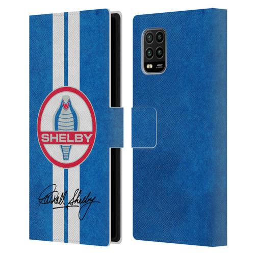 Shelby Logos Distressed Blue Leather Book Wallet Case Cover For Xiaomi Mi 10 Lite 5G