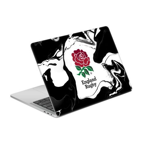 England Rugby Union Logo Art and Typography White Marble Vinyl Sticker Skin Decal Cover for Apple MacBook Pro 13" A2338