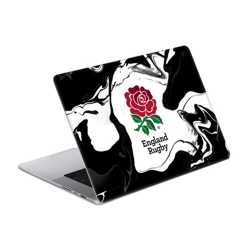 England Rugby Union Logo Art and Typography White Marble Vinyl Sticker Skin Decal Cover for Apple MacBook Pro 14" A2442