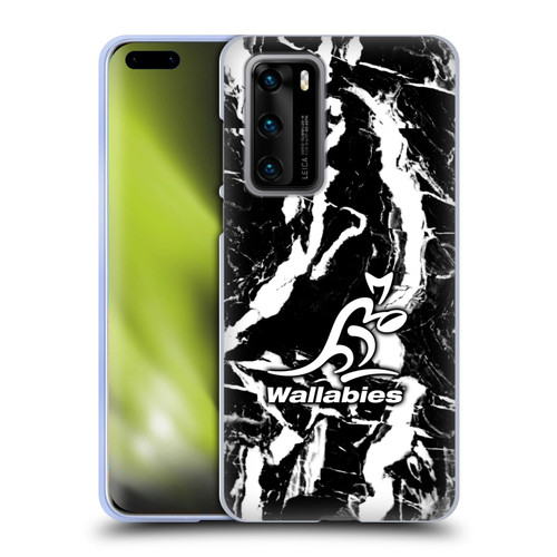 Australia National Rugby Union Team Crest Black Marble Soft Gel Case for Huawei P40 5G