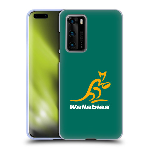 Australia National Rugby Union Team Crest Plain Green Soft Gel Case for Huawei P40 5G
