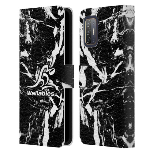 Australia National Rugby Union Team Crest Black Marble Leather Book Wallet Case Cover For HTC Desire 21 Pro 5G