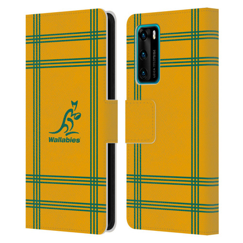 Australia National Rugby Union Team Crest Tartan Leather Book Wallet Case Cover For Huawei P40 5G