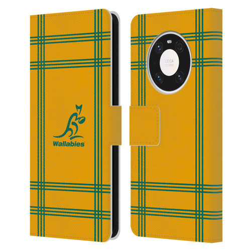 Australia National Rugby Union Team Crest Tartan Leather Book Wallet Case Cover For Huawei Mate 40 Pro 5G