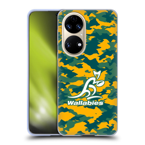 Australia National Rugby Union Team Crest Camouflage Soft Gel Case for Huawei P50