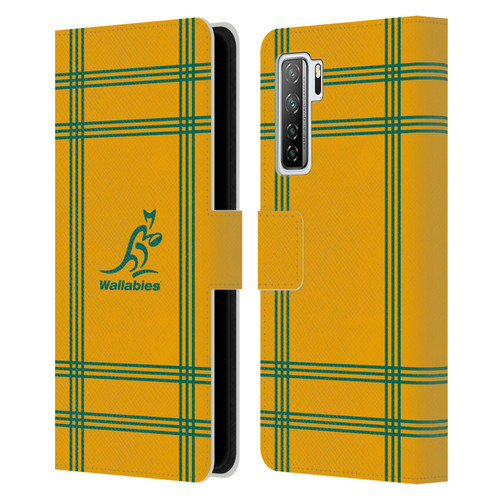 Australia National Rugby Union Team Crest Tartan Leather Book Wallet Case Cover For Huawei Nova 7 SE/P40 Lite 5G