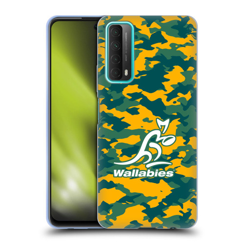 Australia National Rugby Union Team Crest Camouflage Soft Gel Case for Huawei P Smart (2021)