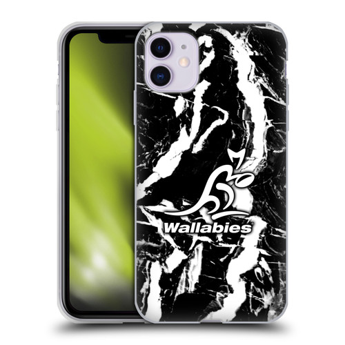 Australia National Rugby Union Team Crest Black Marble Soft Gel Case for Apple iPhone 11