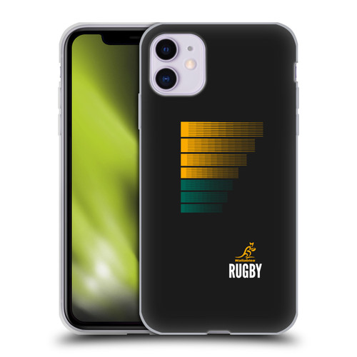 Australia National Rugby Union Team Crest Rugby Green Yellow Soft Gel Case for Apple iPhone 11