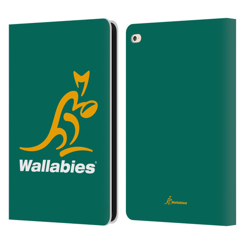 Australia National Rugby Union Team Crest Plain Green Leather Book Wallet Case Cover For Apple iPad Air 2 (2014)