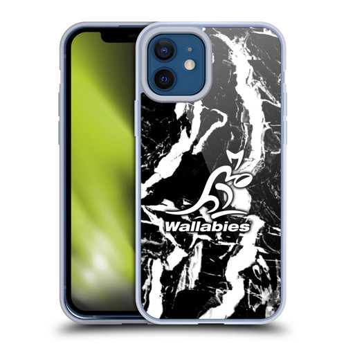 Australia National Rugby Union Team Crest Black Marble Soft Gel Case for Apple iPhone 12 / iPhone 12 Pro