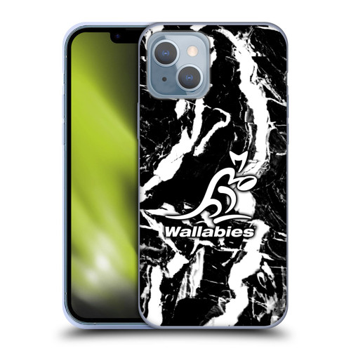 Australia National Rugby Union Team Crest Black Marble Soft Gel Case for Apple iPhone 14