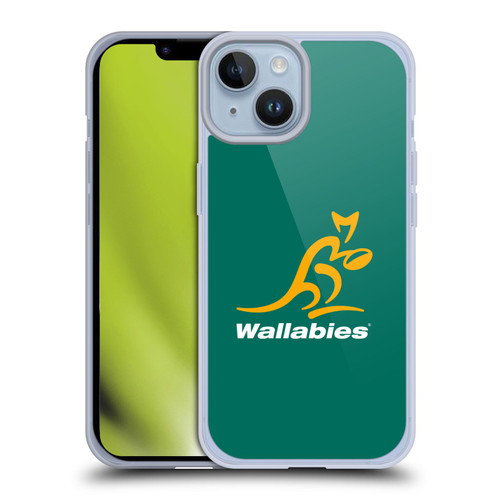 Australia National Rugby Union Team Crest Plain Green Soft Gel Case for Apple iPhone 14