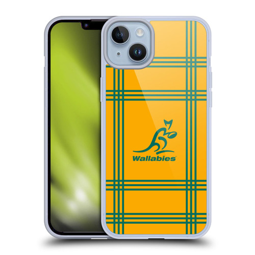 Australia National Rugby Union Team Crest Tartan Soft Gel Case for Apple iPhone 14 Plus