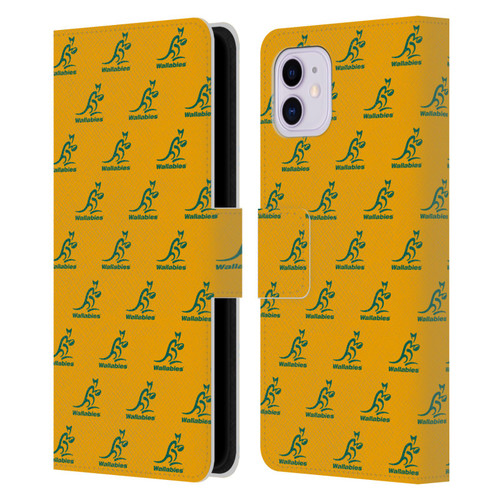 Australia National Rugby Union Team Crest Pattern Leather Book Wallet Case Cover For Apple iPhone 11