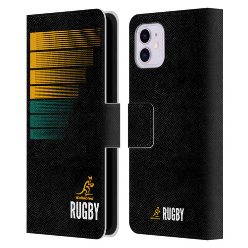 Australia National Rugby Union Team Crest Rugby Green Yellow Leather Book Wallet Case Cover For Apple iPhone 11