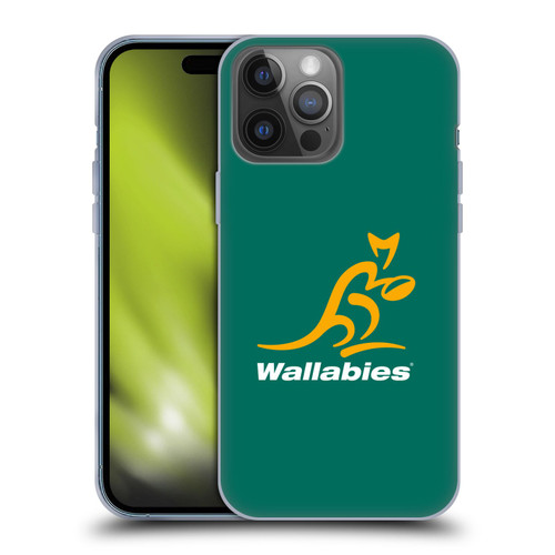 Australia National Rugby Union Team Crest Plain Green Soft Gel Case for Apple iPhone 14 Pro Max