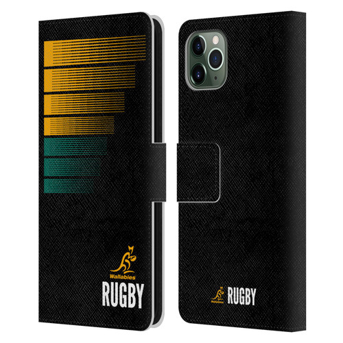 Australia National Rugby Union Team Crest Rugby Green Yellow Leather Book Wallet Case Cover For Apple iPhone 11 Pro Max