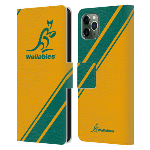 Australia National Rugby Union Team Crest Stripes Leather Book Wallet Case Cover For Apple iPhone 11 Pro Max