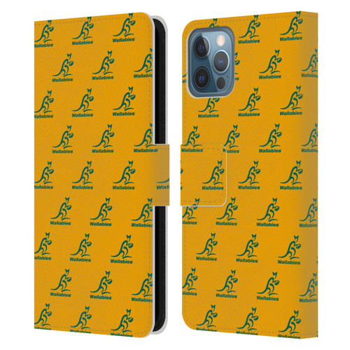Australia National Rugby Union Team Crest Pattern Leather Book Wallet Case Cover For Apple iPhone 12 / iPhone 12 Pro