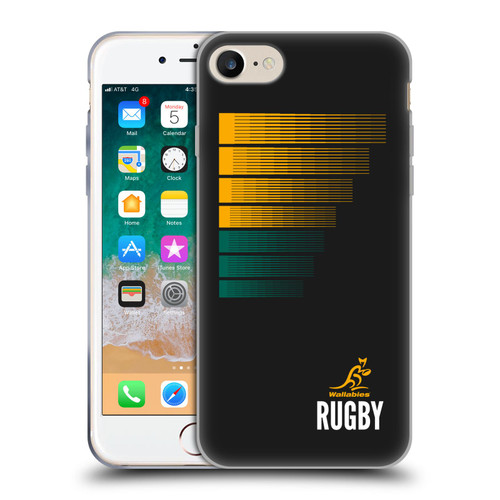 Australia National Rugby Union Team Crest Rugby Green Yellow Soft Gel Case for Apple iPhone 7 / 8 / SE 2020 & 2022