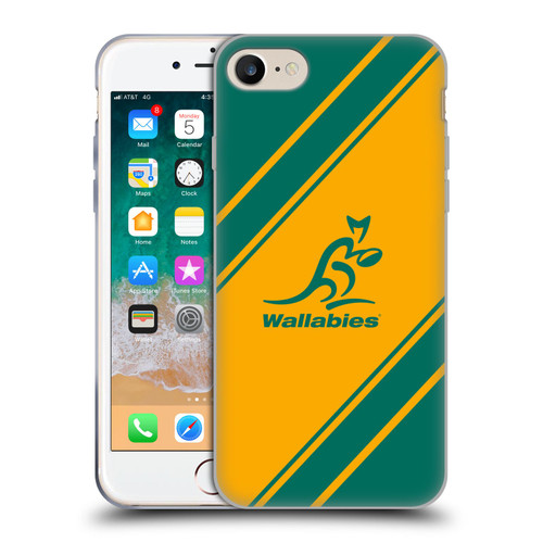 Australia National Rugby Union Team Crest Stripes Soft Gel Case for Apple iPhone 7 / 8 / SE 2020 & 2022