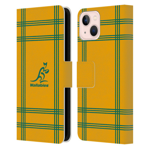 Australia National Rugby Union Team Crest Tartan Leather Book Wallet Case Cover For Apple iPhone 13