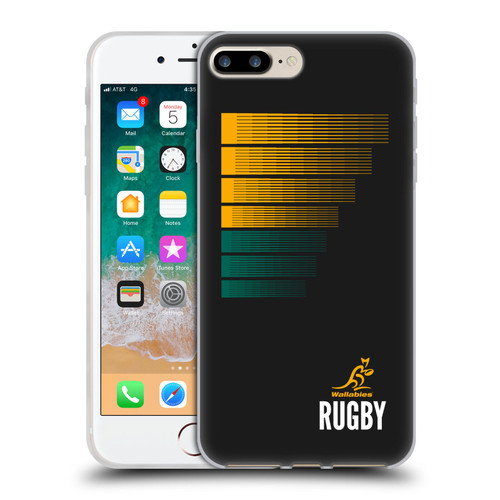 Australia National Rugby Union Team Crest Rugby Green Yellow Soft Gel Case for Apple iPhone 7 Plus / iPhone 8 Plus