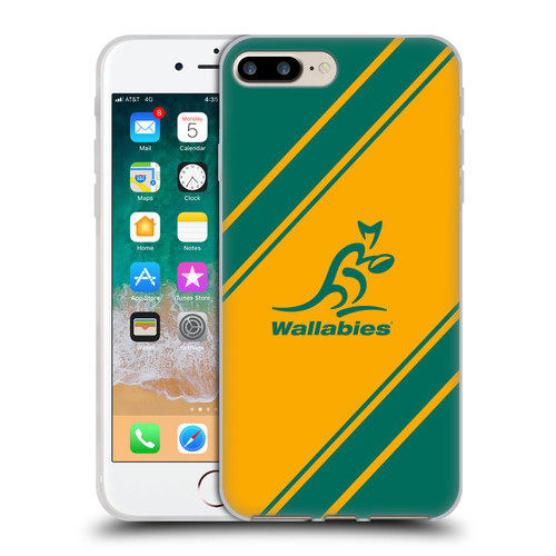 Australia National Rugby Union Team Crest Stripes Soft Gel Case for Apple iPhone 7 Plus / iPhone 8 Plus