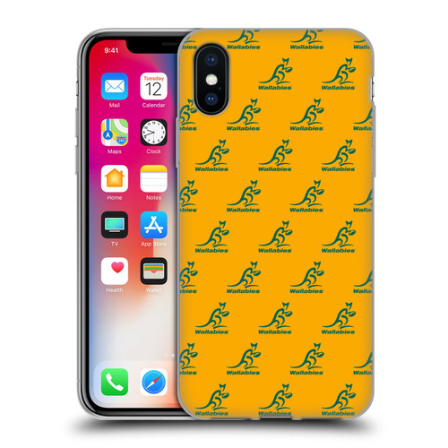 Australia National Rugby Union Team Crest Pattern Soft Gel Case for Apple iPhone X / iPhone XS