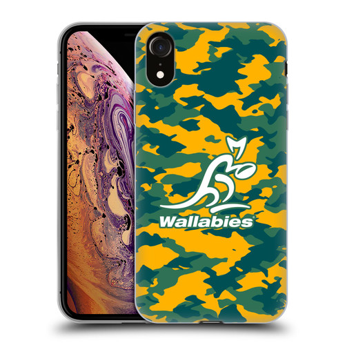 Australia National Rugby Union Team Crest Camouflage Soft Gel Case for Apple iPhone XR