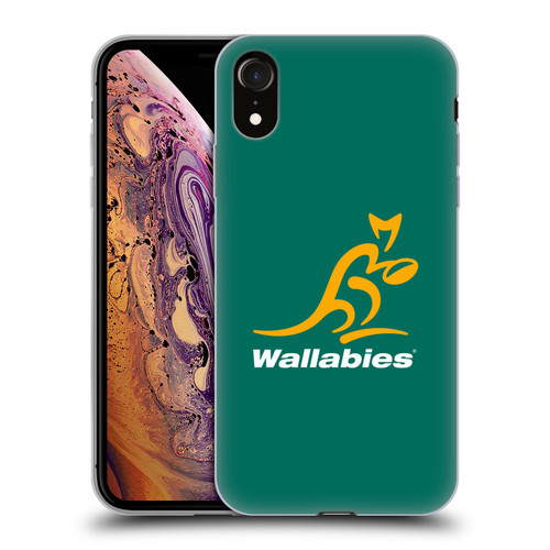 Australia National Rugby Union Team Crest Plain Green Soft Gel Case for Apple iPhone XR