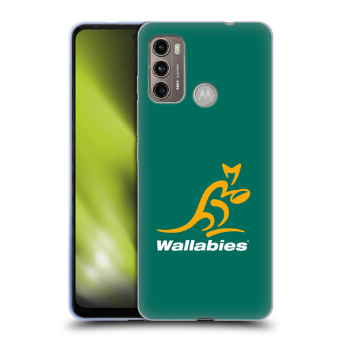 Australia National Rugby Union Team Crest Plain Green Soft Gel Case for Motorola Moto G60 / Moto G40 Fusion