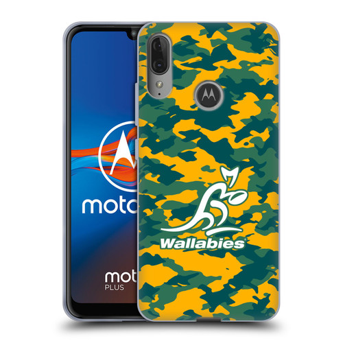 Australia National Rugby Union Team Crest Camouflage Soft Gel Case for Motorola Moto E6 Plus