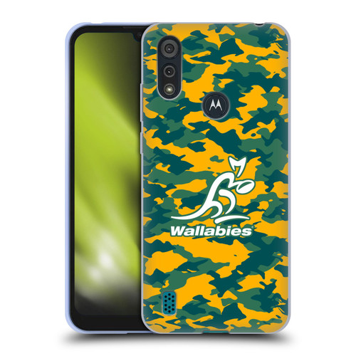 Australia National Rugby Union Team Crest Camouflage Soft Gel Case for Motorola Moto E6s (2020)