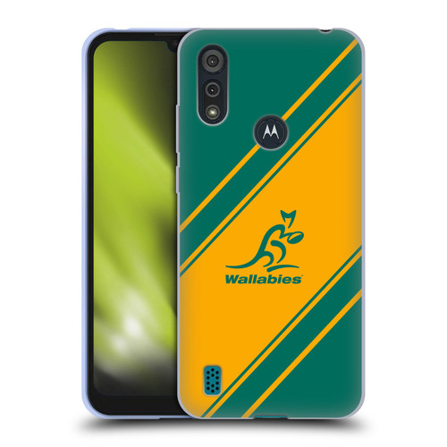 Australia National Rugby Union Team Crest Stripes Soft Gel Case for Motorola Moto E6s (2020)