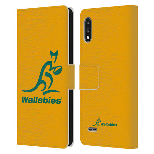 Australia National Rugby Union Team Crest Plain Yellow Leather Book Wallet Case Cover For LG K22