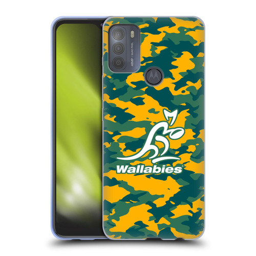 Australia National Rugby Union Team Crest Camouflage Soft Gel Case for Motorola Moto G50